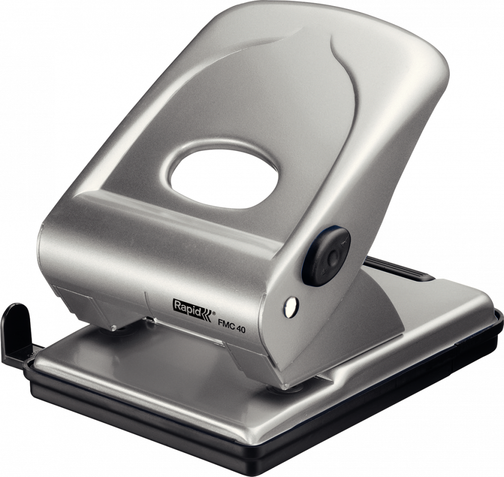 Dziurkacz Rapid FMC40, do 40 kartek, srebrny