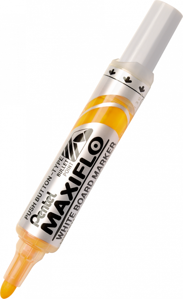 Marker suchościeralny Pentel Maxiflo MWL5M, z tłoczkiem, okrągła, 6mm, żółty
