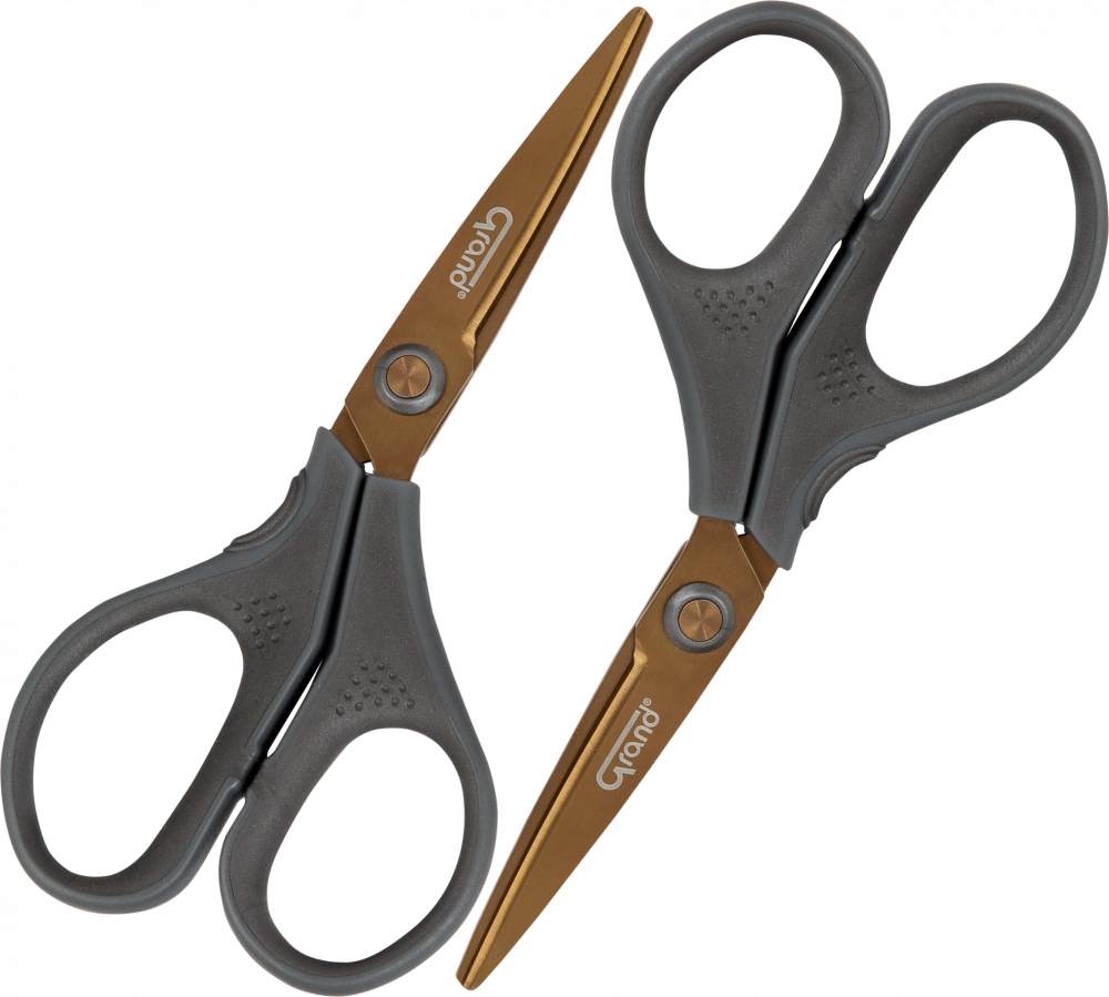 2x Nożyczki tytanowe Grand, 13cm, szary