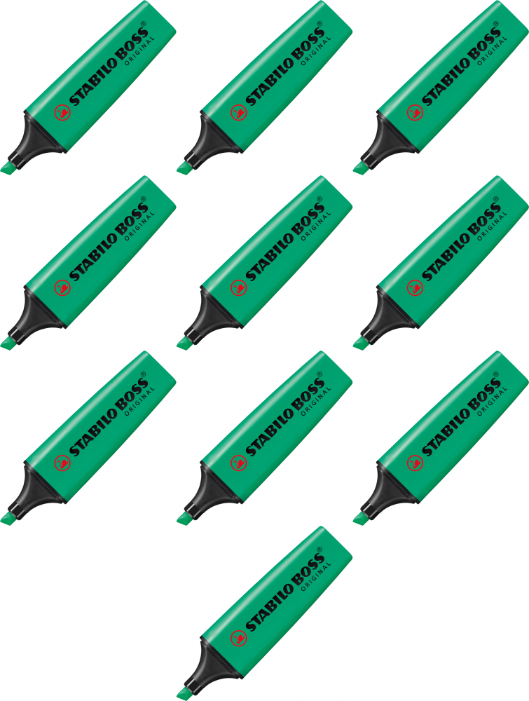 10x Zakreślacz Stabilo, Boss Original 70/51, ścięta, turkusowy