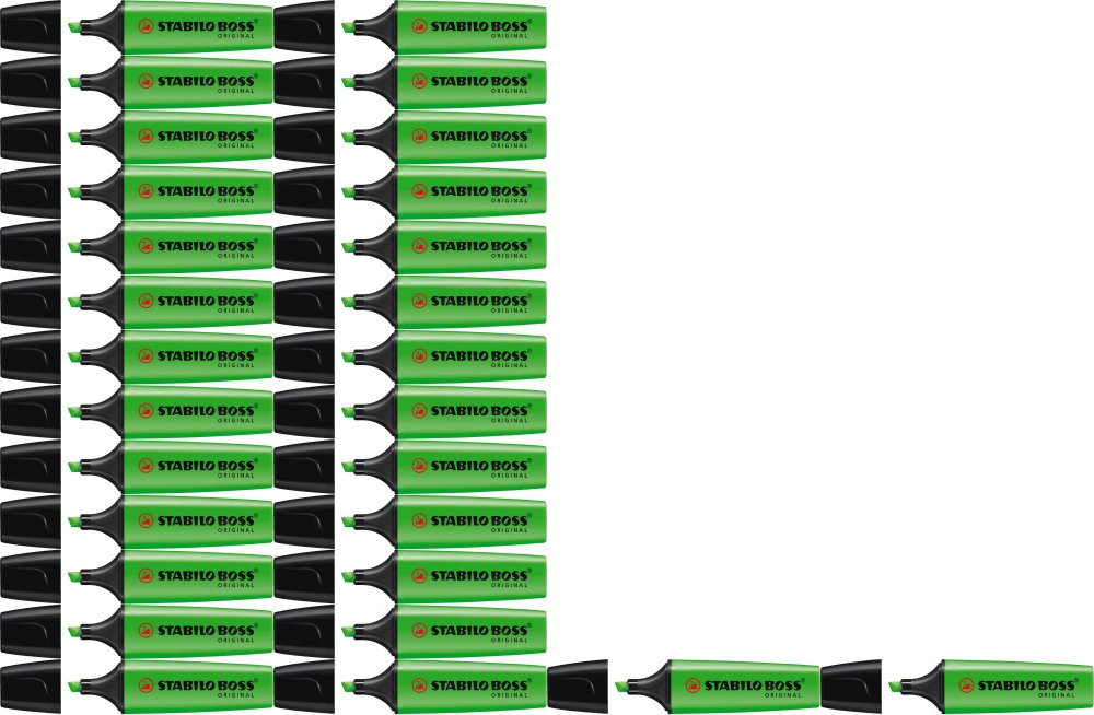 100x Zakreślacz Stabilo, Boss Original 70/33, ścięta, zielony