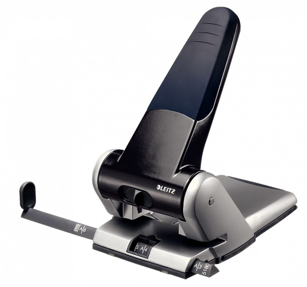 Dziurkacz Leitz 5180, do 65 kartek, czarny