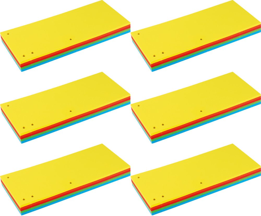 6x Przekładki do segregatora Grand, kartonowe, 240x105mm, 100 kart, mix kolorów intensywnych