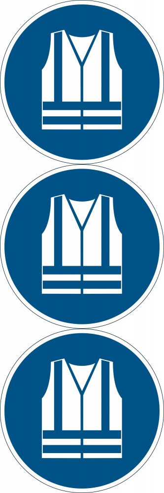 3x Naklejka podłogowa/znacznik Durable, symbol „Stosuj kamizelkę ochronną”, 1 sztuka