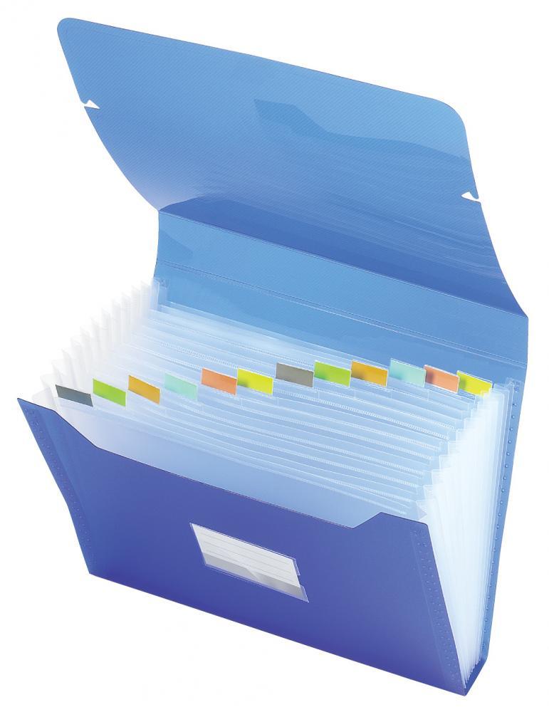 Teczka z przegródkami Viking, A4, 13 przekładek, niebieski