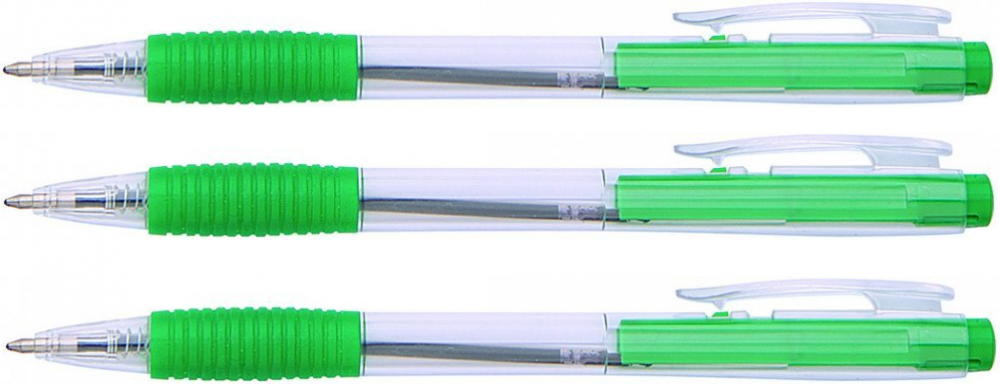 3x długopis automatyczny Office Products, 0.7mm, zielony
