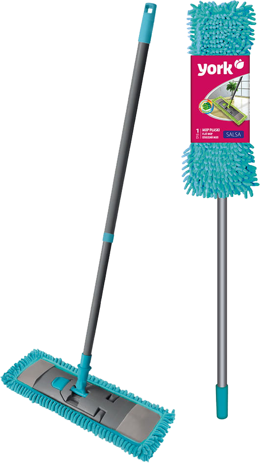 Mop płaski z mikrofibry York Salsa- kij+ uchwyt do mopa+mop, mix kolorów