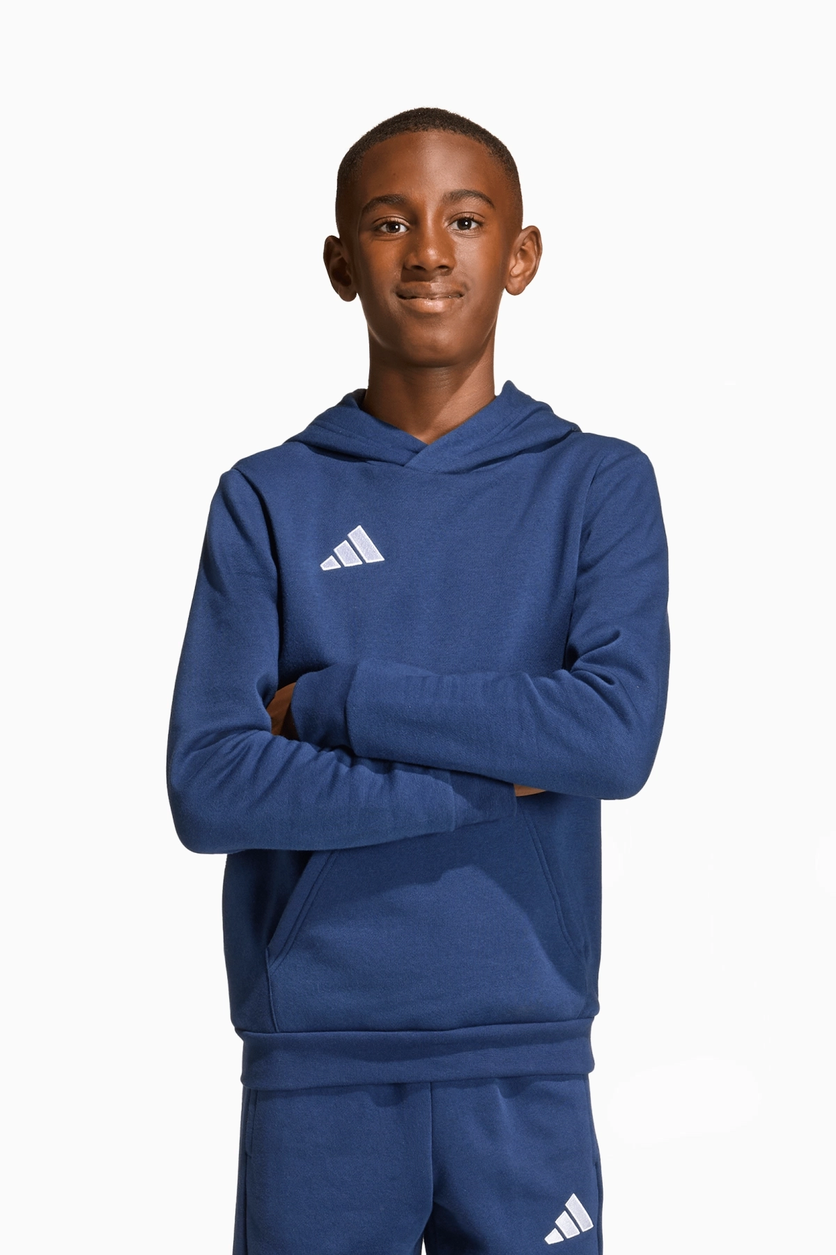 Bluza z kapturem adidas Entrada 26 Sweat Junior - Granatowy