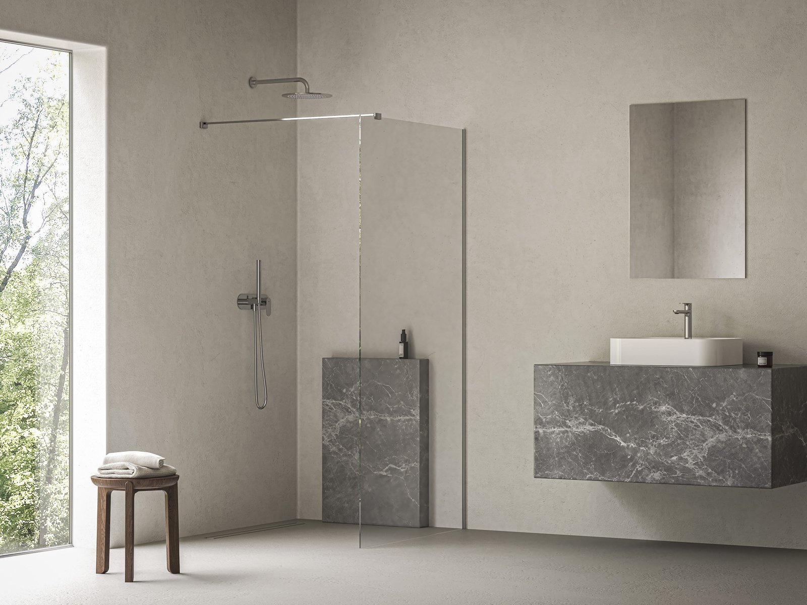 Ravak Walk in Wall Air ścianka prysznicowa walk-in 90 cm chrom szkło przezroczyste GW9W70C00Z1C