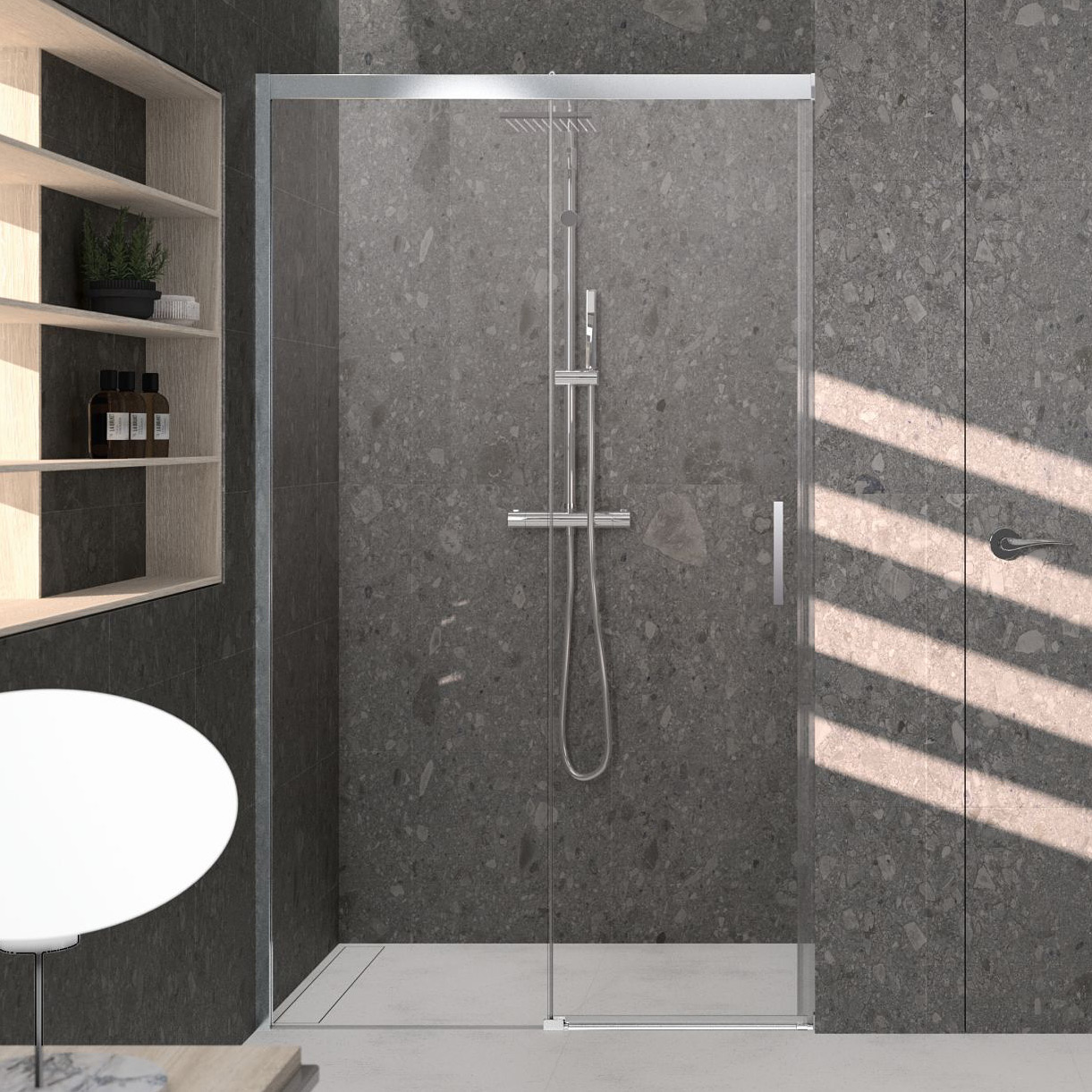 Novellini Kali PH drzwi prysznicowe 128 cm srebrny/szkło przezroczyste KALIPH126-1B