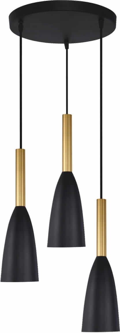 Light Prestige Solin lampa wisząca 3x60 W czarna-złota LP-181/3PBK/GD