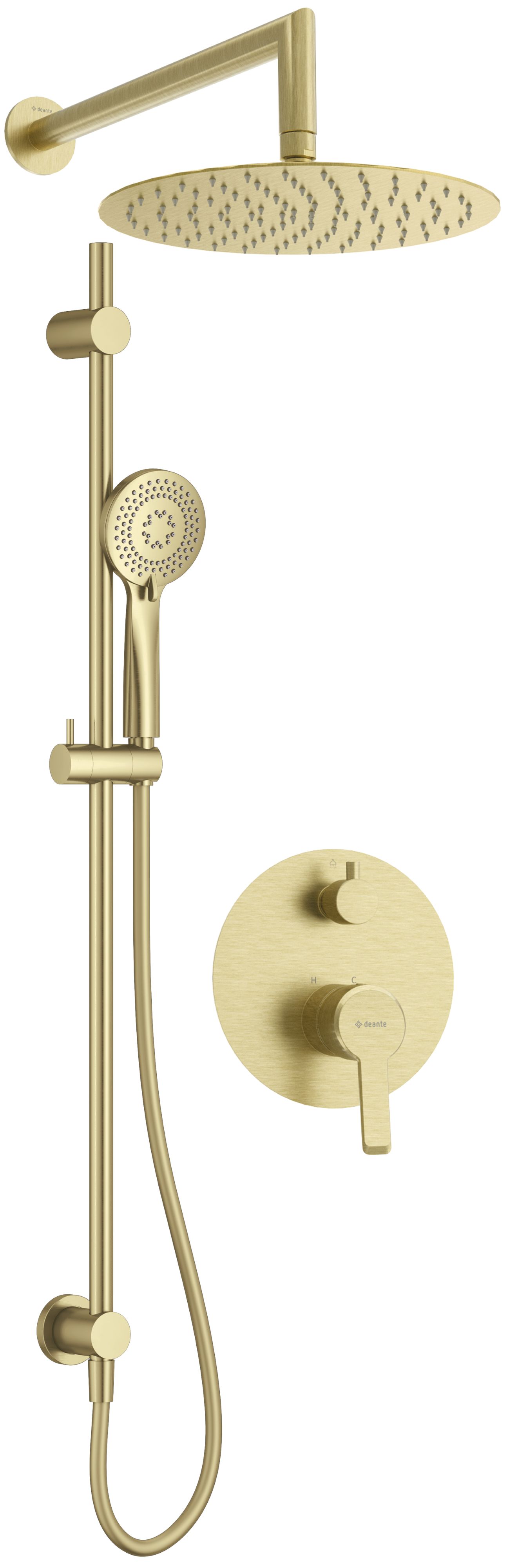 Darmowa Dostawa - Zestaw prysznicowy podtynkowy z deszczownicą złoty Deante Arnika NACR6QP