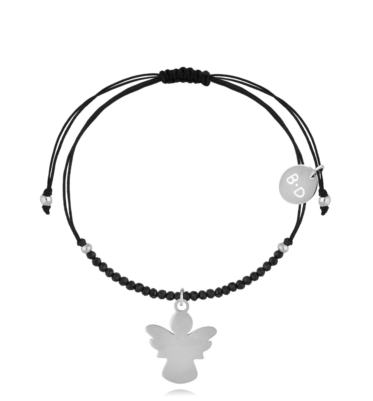 Bransoletka z turmalinami i srebrnym aniołkiem Successo BMT0109