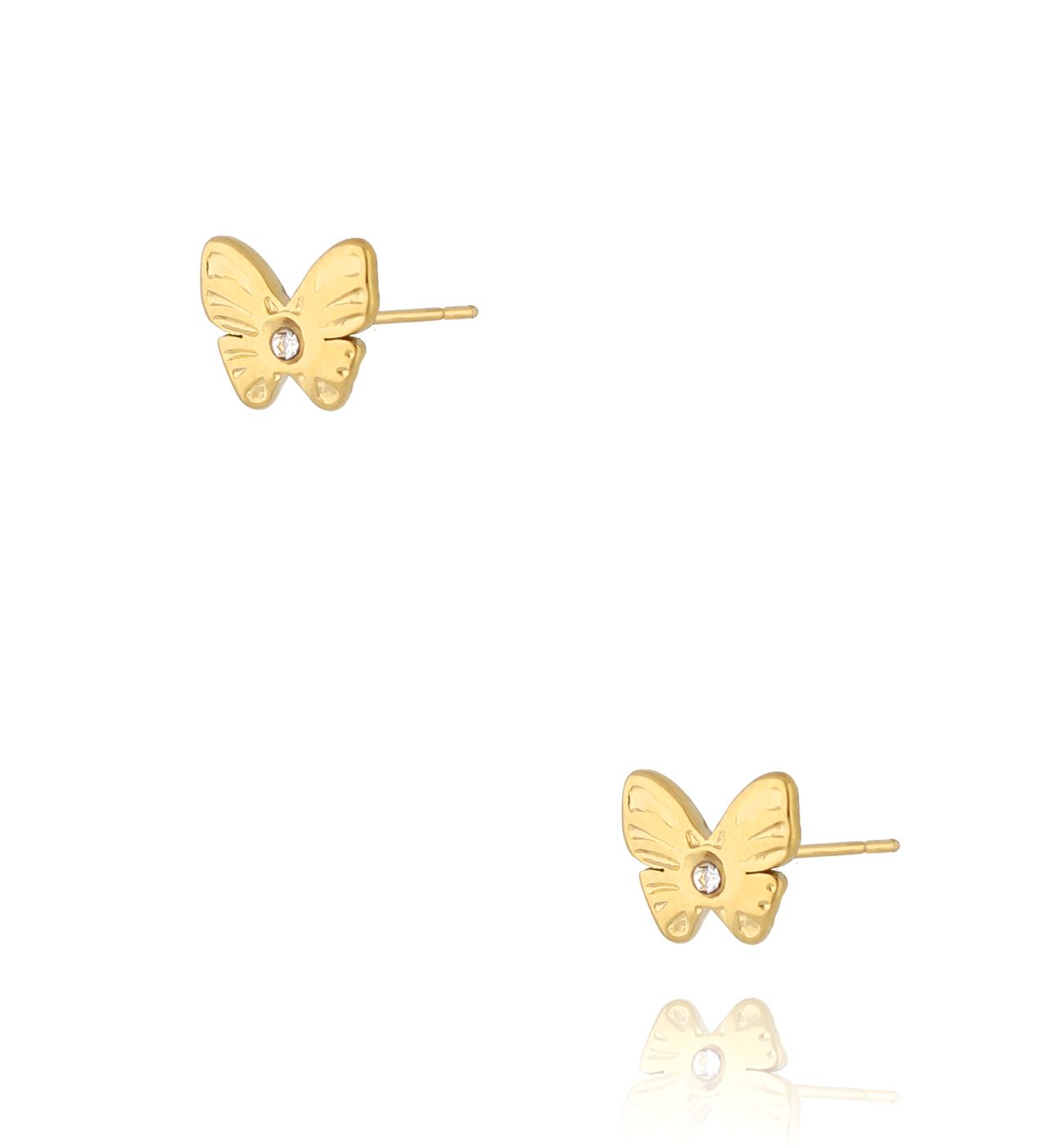 Kolczyki motylki złote mini Glimmer Grace KSA1833