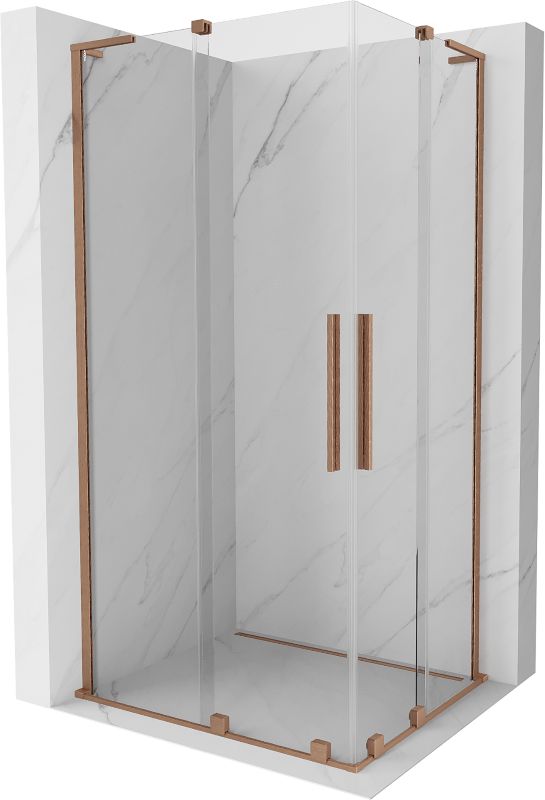 Kabina prysznicowa Mexen Velar L Duo rozsuwana 90 x 80 cm transparent miedź szczotkowana 1 szt.