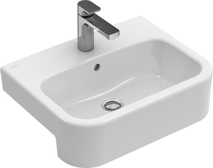Villeroy & Boch Architectura umywalka 55x43 cm półblatowa z powłoką CeramicPlus Weiss Alpin 419055R1