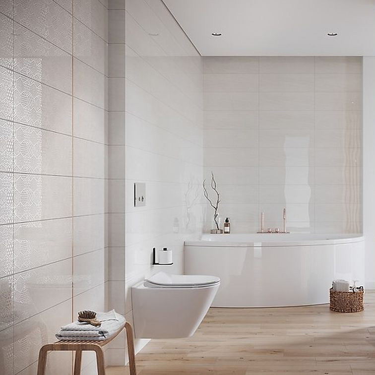 Cersanit Bantu cream glossy płytka ścienna 20x60 cm kremowy połysk