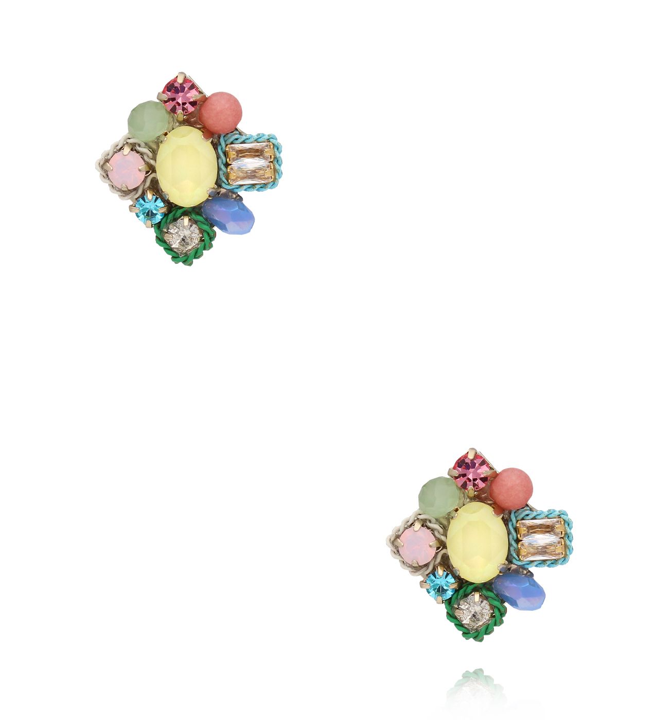 Kolczyki kolorowe z kryształkami KLU0152 - By Dziubeka