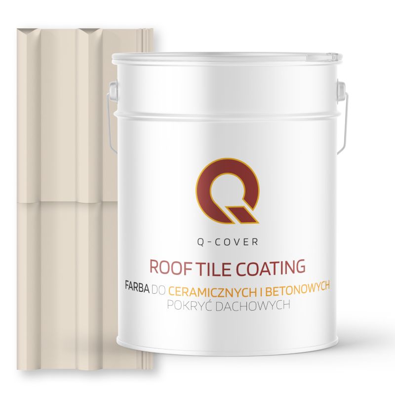 Farba do Dachów Ceramicznych i Betonowych Pokryć Dachowych Q-Cover Kremowy RAL9001 Satyna 10L