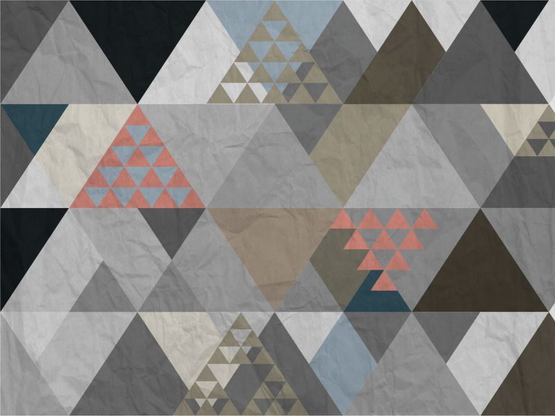 fototapeta Sanders & Sanders trójkąty graficzne szarym,beżowymIbrązowym 375 x 270 cm - 1 rol.