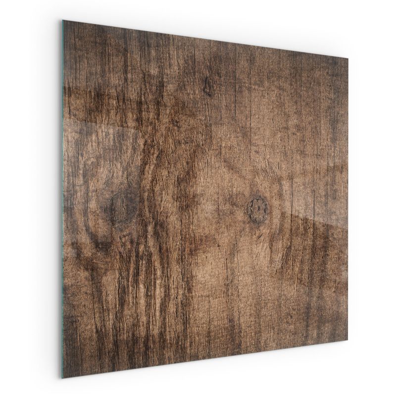 Szklana Podkładka Pod Kominek Kwadrat Wallfluent 50x50 cm Rysunek naturalnych słojów drewna 1 szt.