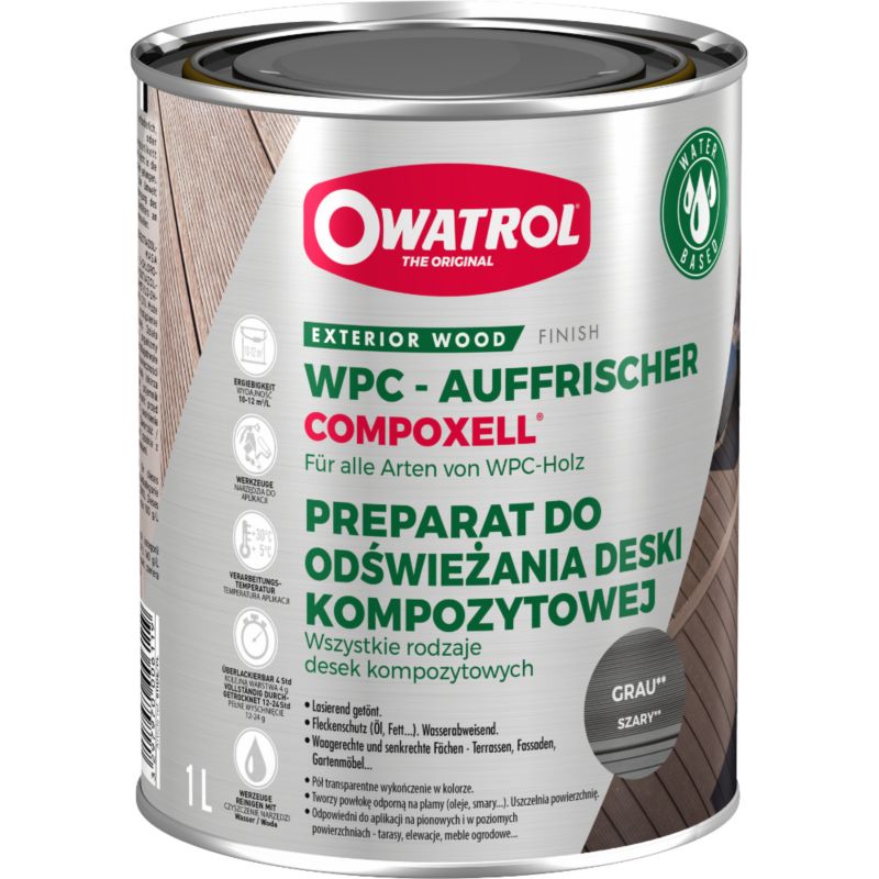 Preparat do odświeżania deski kompozytowej Owatrol Compoxell 1L szary 1 szt.