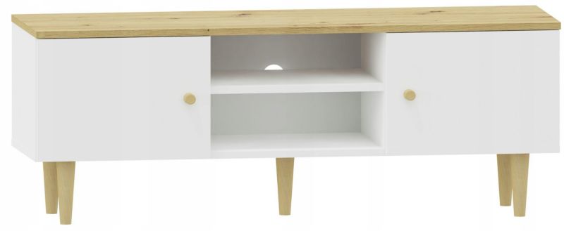 Szafka Matkam stolik RTV RANGE 120 2DO dąb artisan-biały 1 szt.