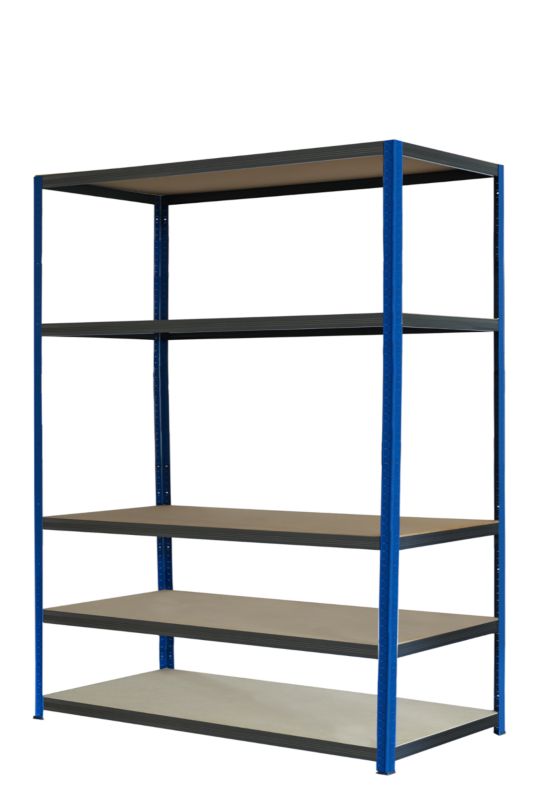 Regał metalowy MODO24 magazynowy stojak niebiesko-grafitowy helios 180x180x35cm 5 półek po 275 kg 1 szt.