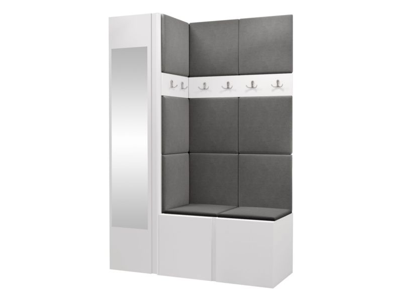 Garderoba MIRJAN 24 Orion X biały + szary 1 kpl.