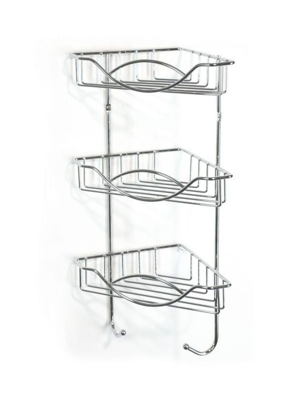 Koszyk łazienkowy wiszący AWD Interior chromowy 22x14,5x41 cm, drut, montaż ścienny 1 szt.