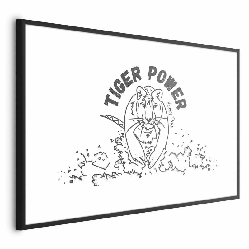 Plakat Artgeist Tiger power 60x40 cm z ramą czarną 1 szt