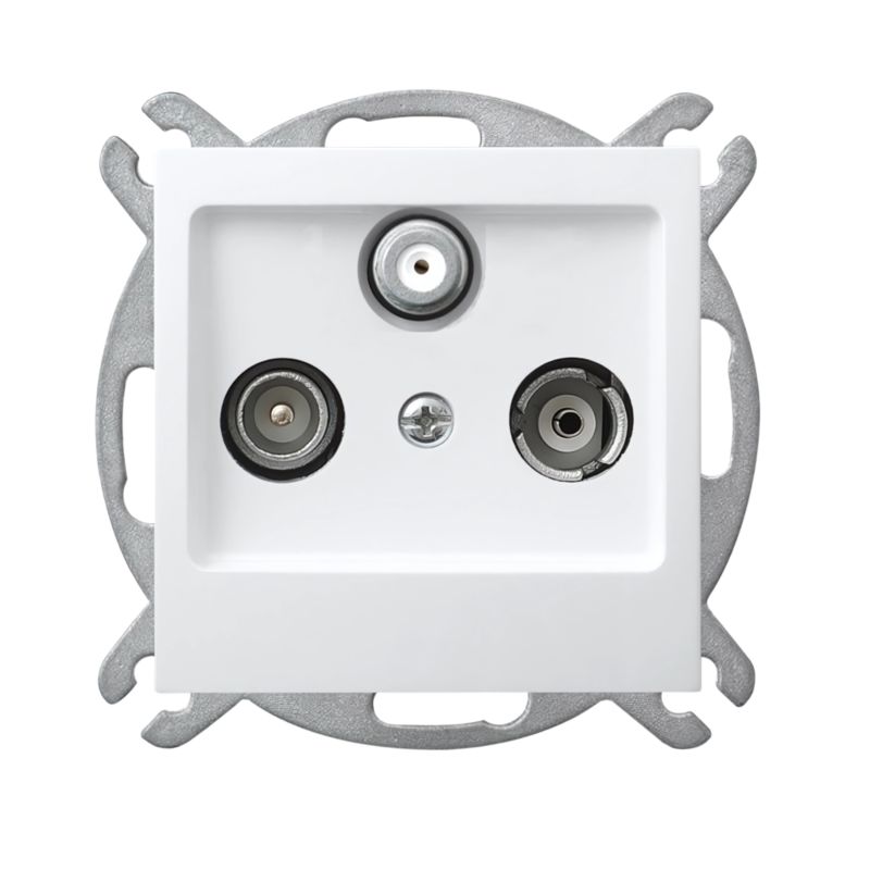 Gniazdo Antenowe RTV/Data TV Ospel Biały Podtynkowe 1 szt.