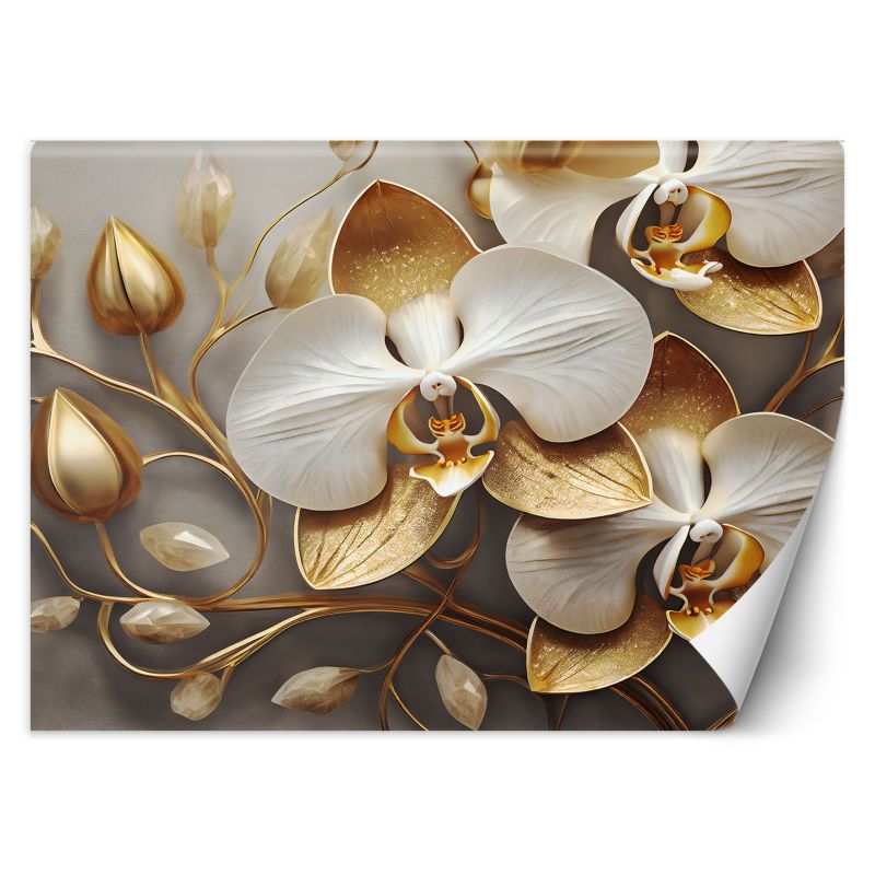 Fototapeta Feeby Orchidea glamour złoty 200x140 1 szt