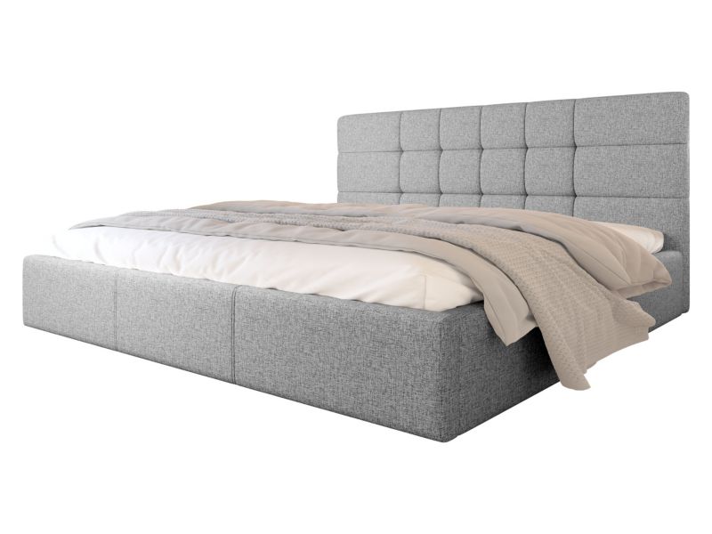 Łóżko tapicerowane MIRJAN 24 Swift stelaż drewniany 200x200 jasny szary 1 szt.