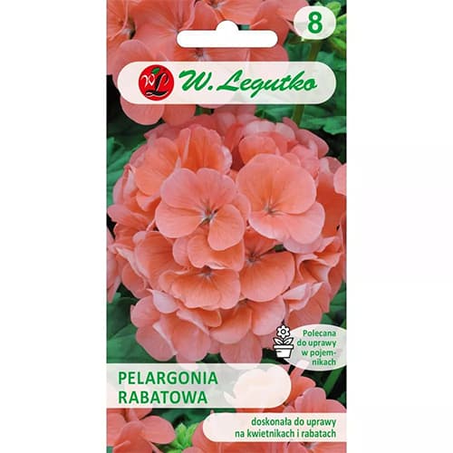 1 szt, Pelargonia rabatowa Gama F1 łososiowa - Nasiona: Ilość w opakowaniu: 0.05 g
