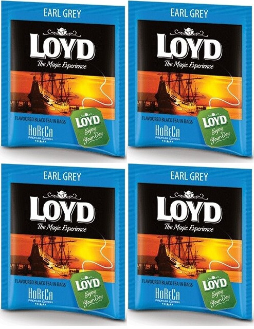 4x Herbata Earl Grey w kopertach Loyd, 500 sztuk x 1.7g