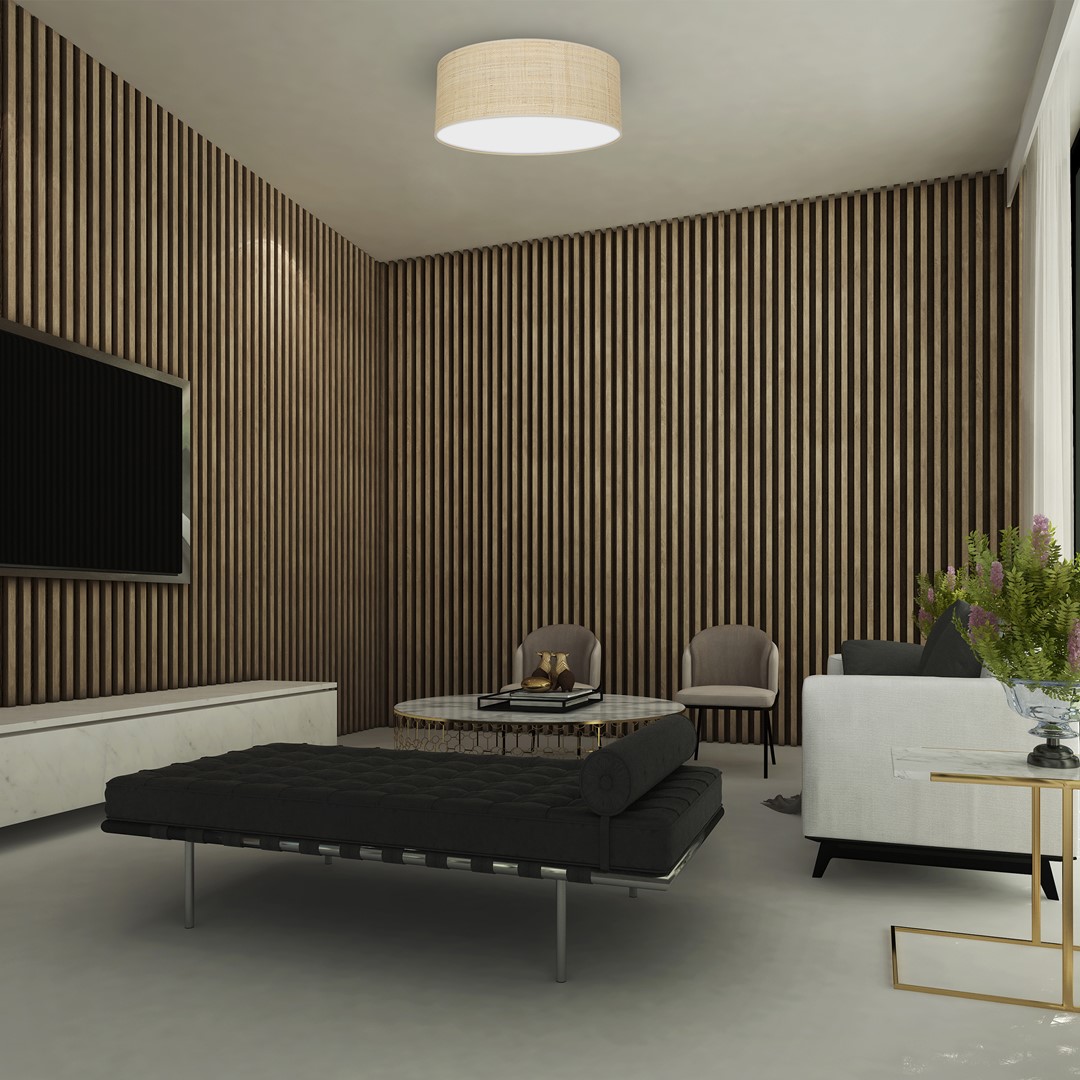 Milagro Marshall plafon 2x60 W beżowy MLP7487