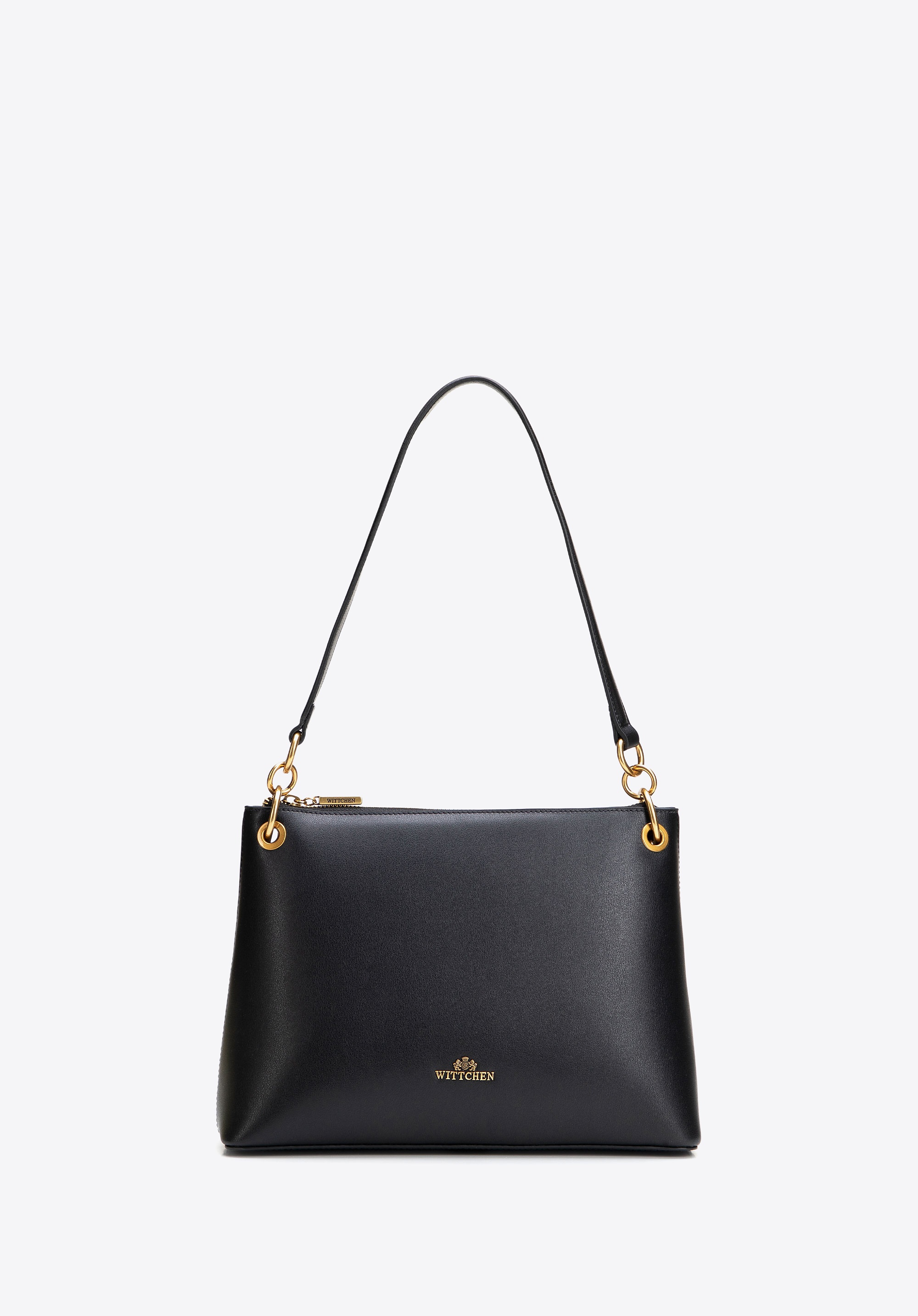 Elegancka torebka na ramię ze skóry naturalnej czarna