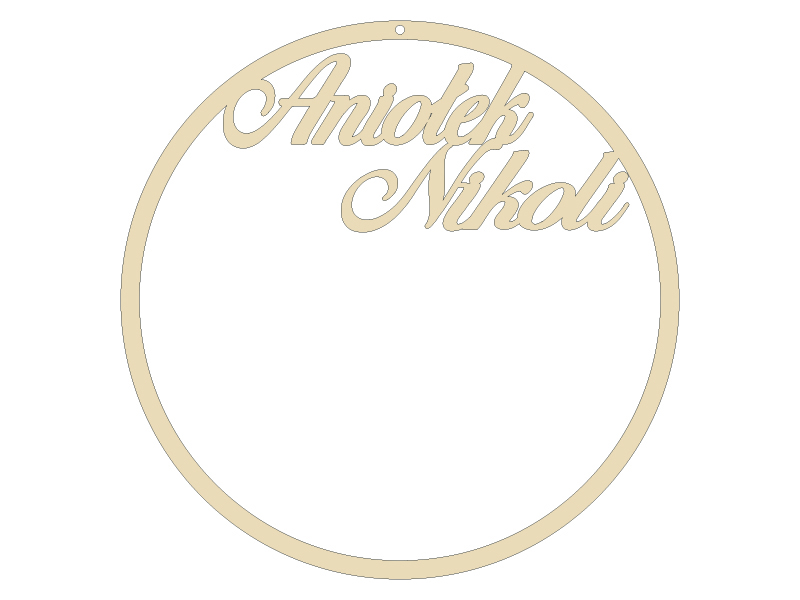 Obręcz koło do łapacza snów, makramy aniołek z imieniem 25cm