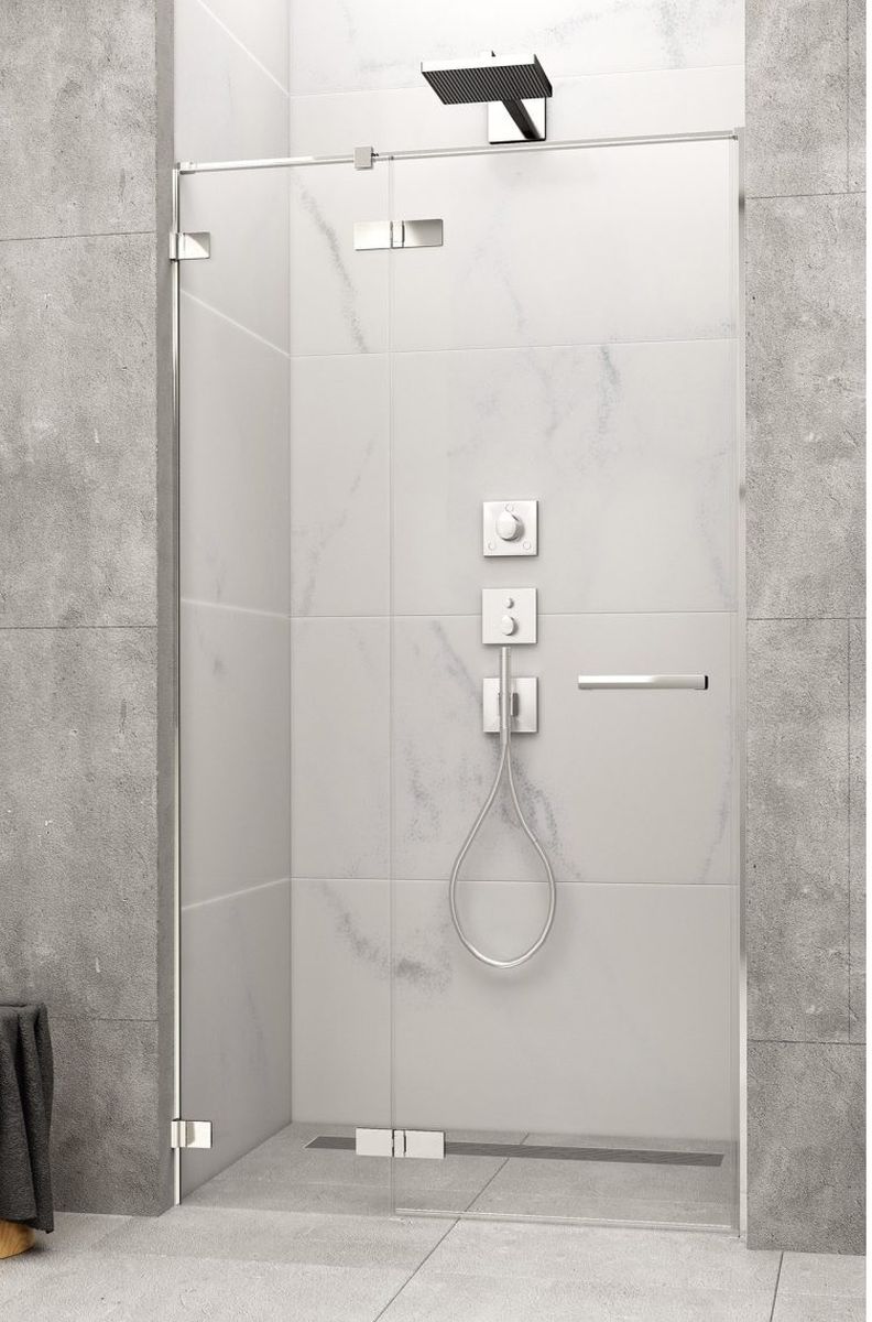 Radaway Arta DWJ II drzwi prysznicowe 110 cm ze ścianką stałą lewe chrom+/szkło przezroczyste 386441-03-01L/386013-03-01L