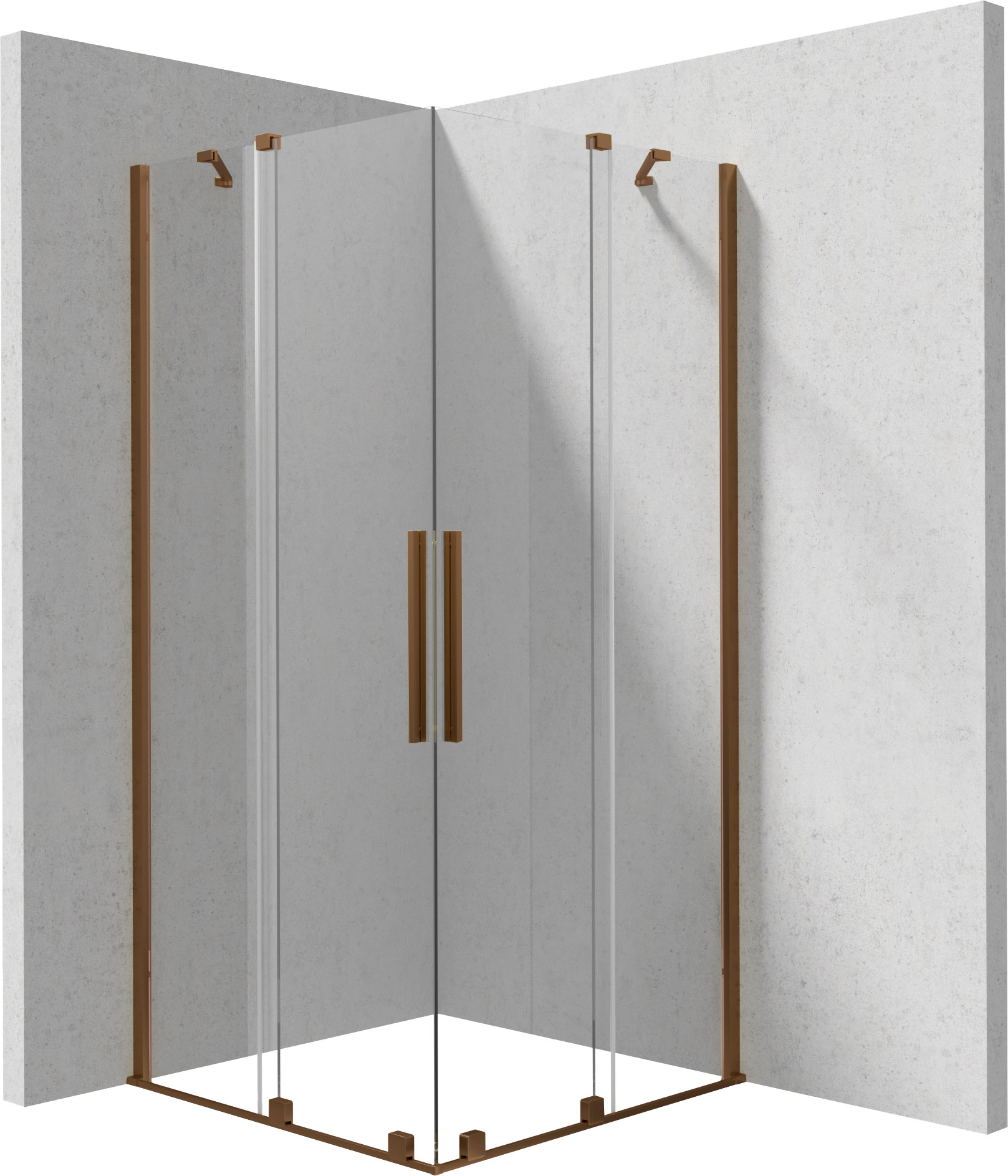 Deante Prizma kabina prysznicowa 100x100 cm kwadratowa brąz szczotkowany/szkło przezroczyste KPNCP10P10