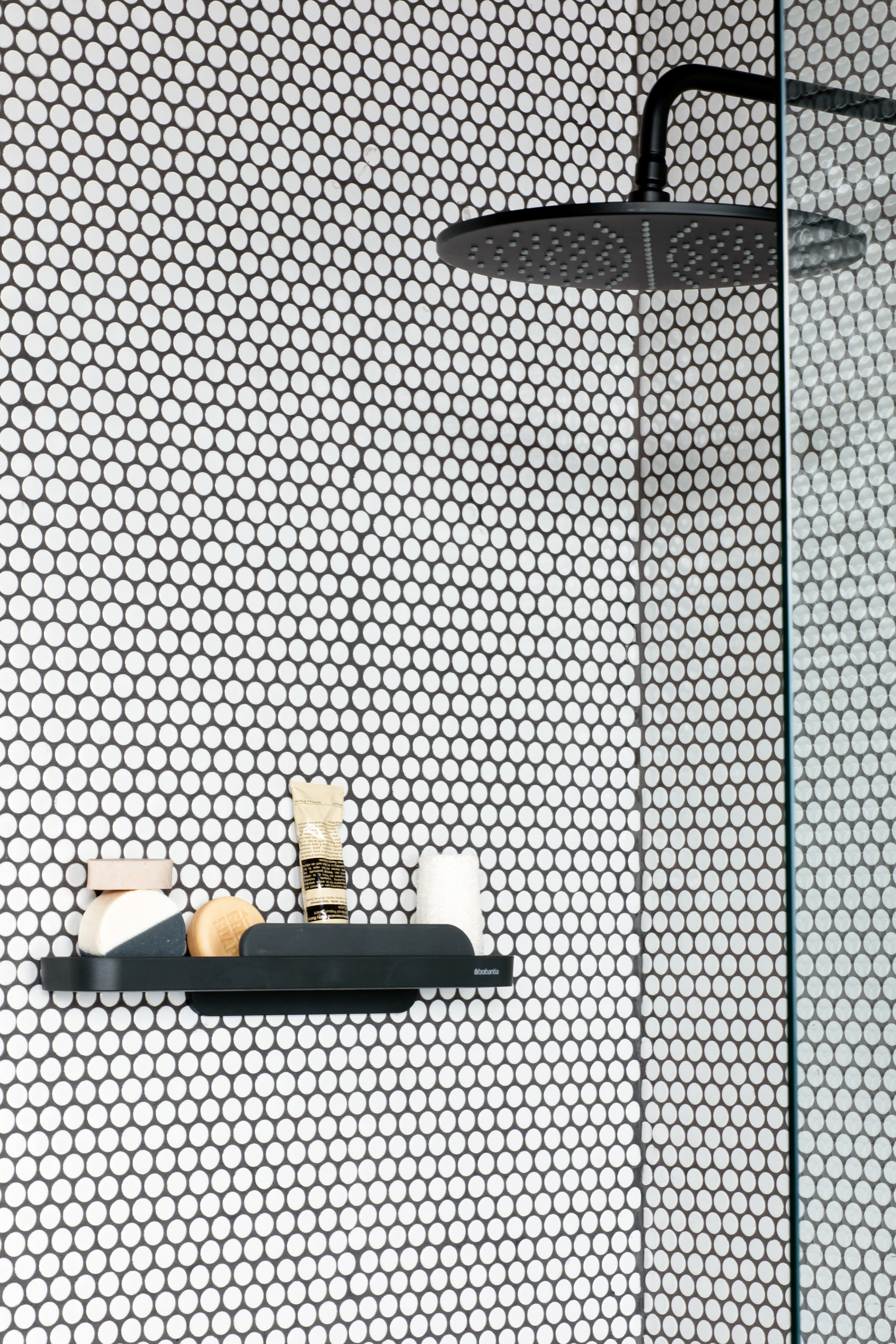 Brabantia MindSet półka prysznicowa z ściągaczką grafit 303609 - Wysyłka w 24h