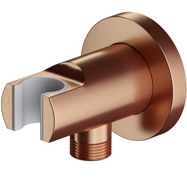 OMNIRES Przyłącze kątowe z uchwytem na słuchawkę miedź szczotkowana 8