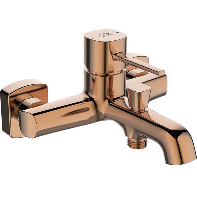 LAVEO Bateria wannowa ścienna POLA różowe złoto BAP_810D