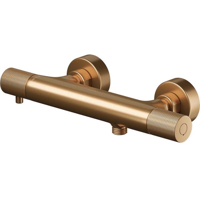 CERSANIT Bateria prysznicowa ścienna ZEN termostatyczna, miedź szczot