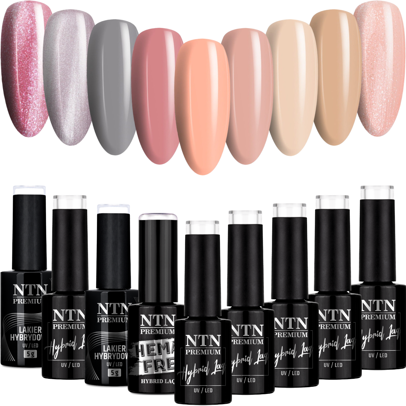 9x Lakier Hybrydowy NTN 5g Day Dreaming ZESTAW 9w1
