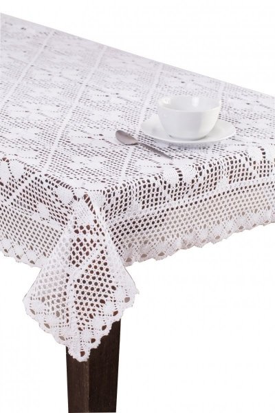 Obrus szydełkowy rozmiar: 140x220 wzór 559 biały