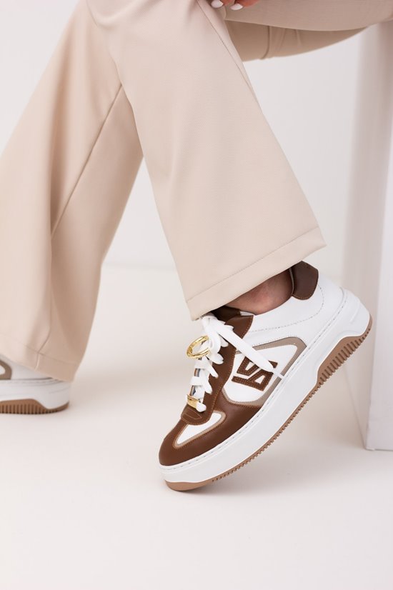 Sneakersy SN51 - 3 Biały / Brąz