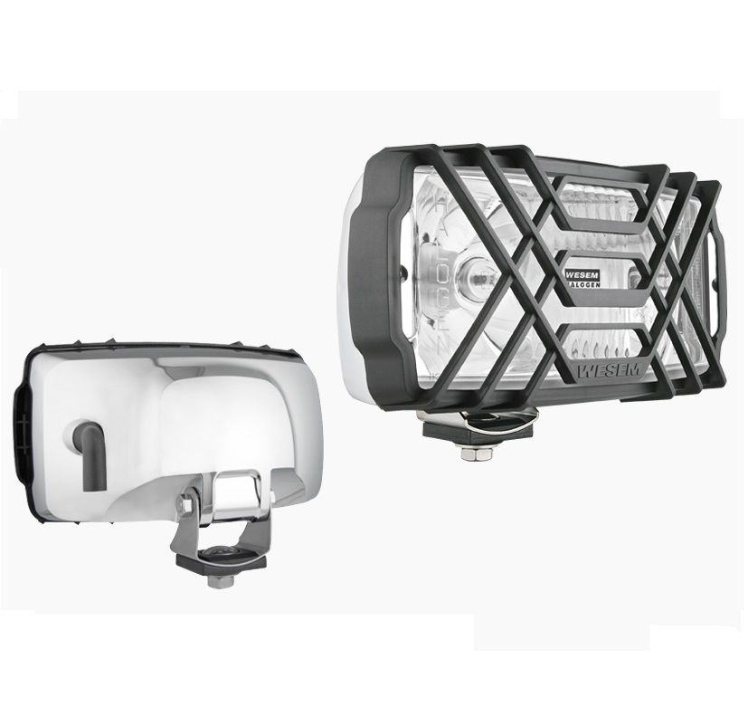 Drogowy reflektor halogenowy w chromowanej obudowie z żarówką 24V HP5.36487 Wesem