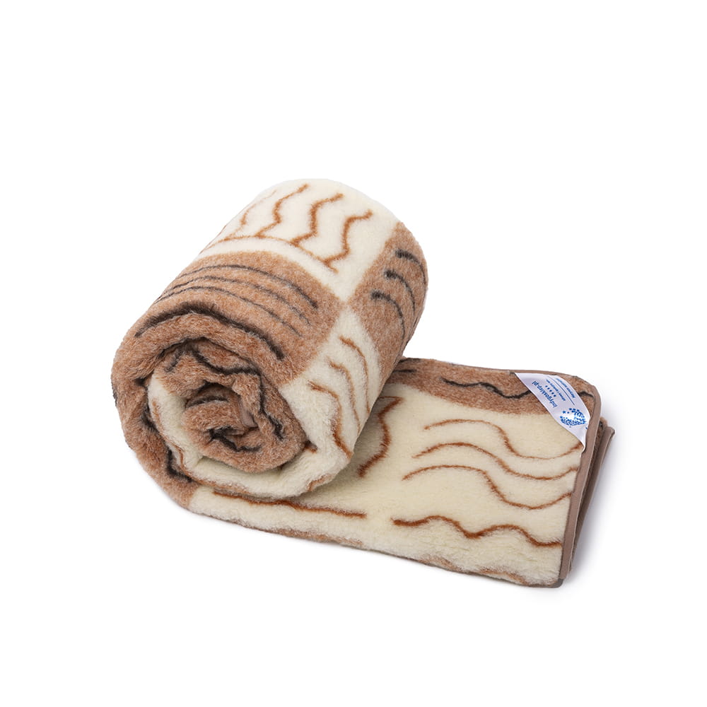 koc wełniany merynos australijski, wzór azteco 180x200 (+-5cm)